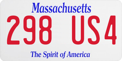 MA license plate 298US4