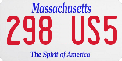 MA license plate 298US5