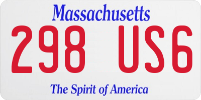 MA license plate 298US6