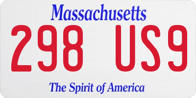 MA license plate 298US9