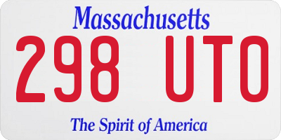 MA license plate 298UT0