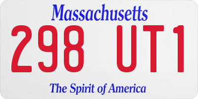 MA license plate 298UT1