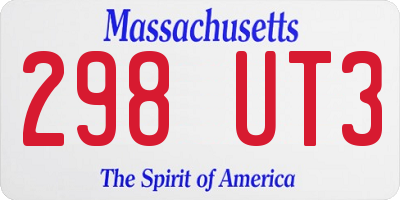 MA license plate 298UT3