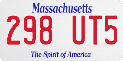 MA license plate 298UT5