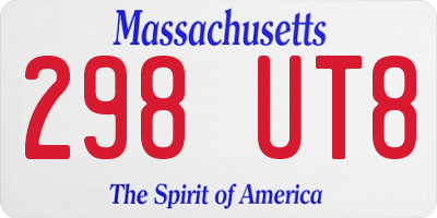 MA license plate 298UT8