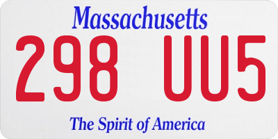 MA license plate 298UU5