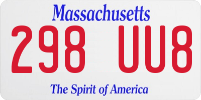 MA license plate 298UU8