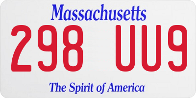 MA license plate 298UU9