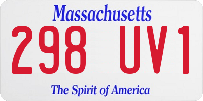 MA license plate 298UV1