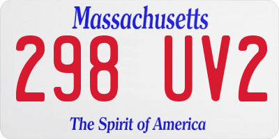MA license plate 298UV2