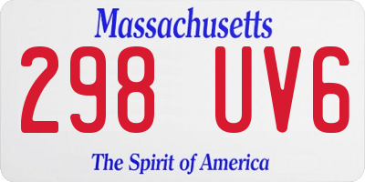 MA license plate 298UV6