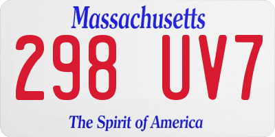 MA license plate 298UV7