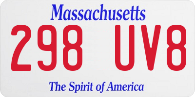 MA license plate 298UV8