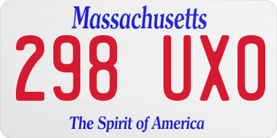 MA license plate 298UX0
