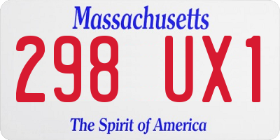 MA license plate 298UX1