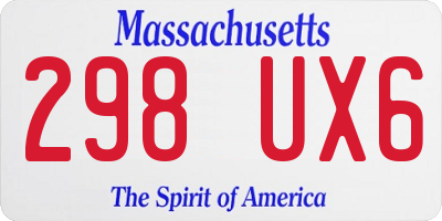 MA license plate 298UX6