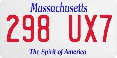 MA license plate 298UX7