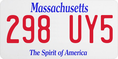 MA license plate 298UY5
