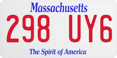 MA license plate 298UY6