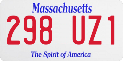 MA license plate 298UZ1