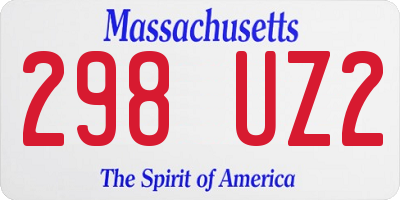 MA license plate 298UZ2