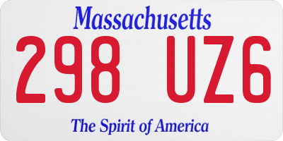 MA license plate 298UZ6