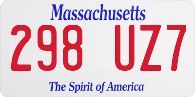 MA license plate 298UZ7