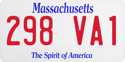 MA license plate 298VA1