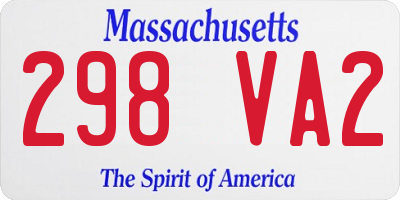 MA license plate 298VA2
