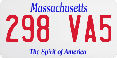 MA license plate 298VA5