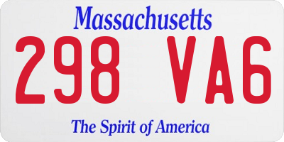 MA license plate 298VA6