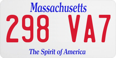 MA license plate 298VA7