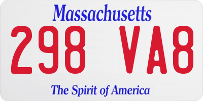 MA license plate 298VA8