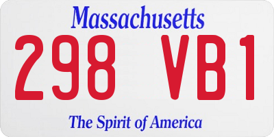 MA license plate 298VB1