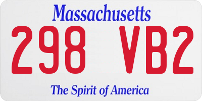 MA license plate 298VB2