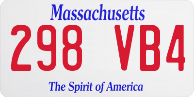 MA license plate 298VB4