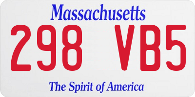 MA license plate 298VB5