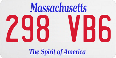 MA license plate 298VB6