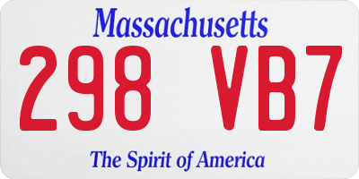MA license plate 298VB7
