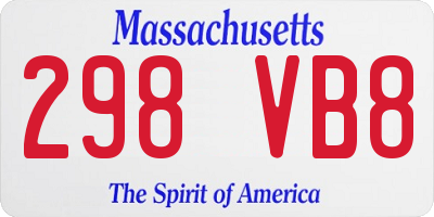 MA license plate 298VB8
