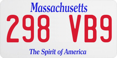 MA license plate 298VB9
