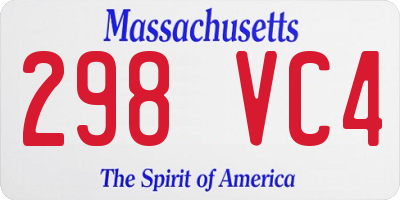 MA license plate 298VC4