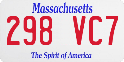 MA license plate 298VC7