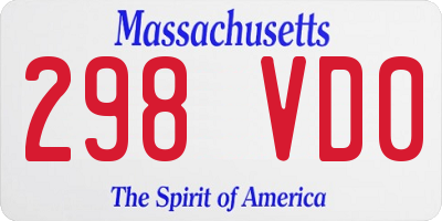 MA license plate 298VD0