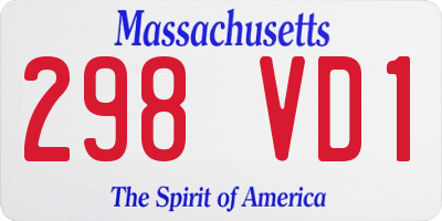 MA license plate 298VD1