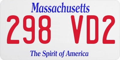 MA license plate 298VD2