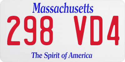 MA license plate 298VD4
