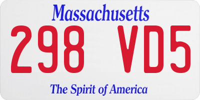 MA license plate 298VD5