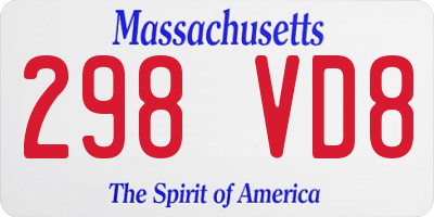MA license plate 298VD8