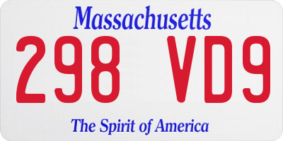 MA license plate 298VD9